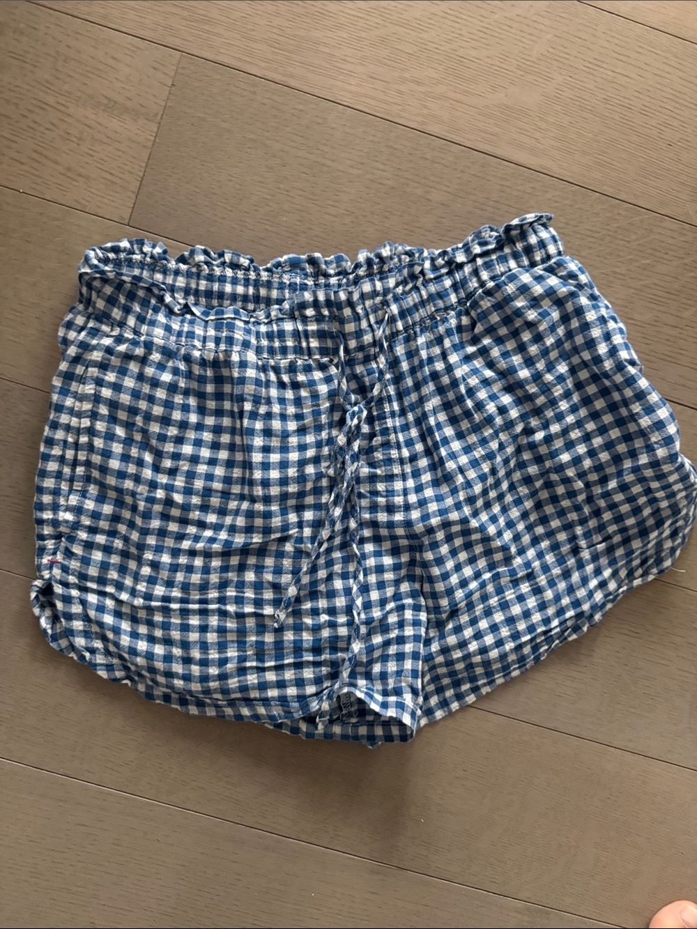 Xirena Blue Gingham Women’s Elastic Waist Shorts